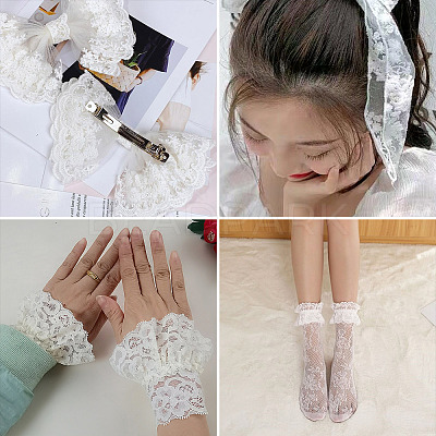 3 Bags 3 Style Polyamide Yarns Stretch Elastic Lace Trim OCOR-YS0001-07-1