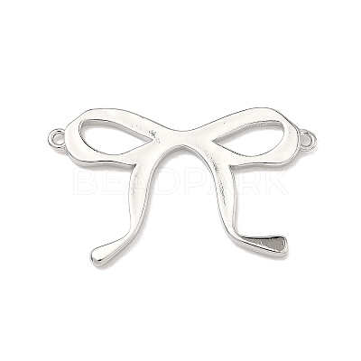 Brass Bowknot Links Connector Charms KK-B170-07P-1