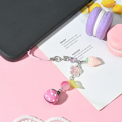 Glass & Resin Mobile Straps HJEW-FS00009-02-1