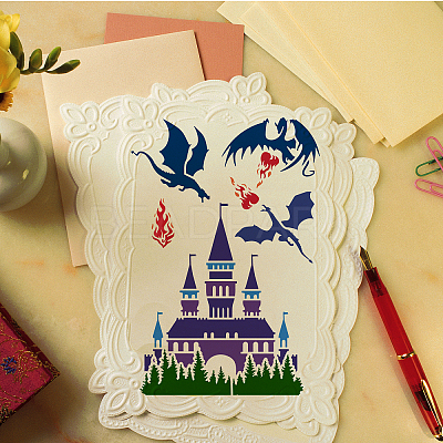 PET Hollow Out Drawing Painting Stencils DIY-WH0391-0581-1