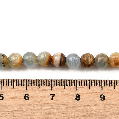 Natural Blue Calcite Beads Strands G-H312-C02-6mm-1