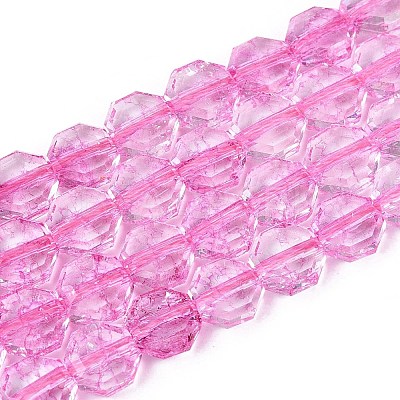 Transparent Crackle Glass Beads Strands GLAA-Q108-03A-04-1