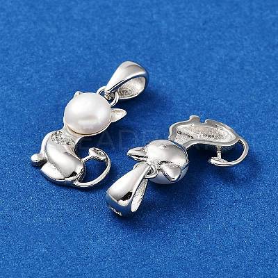 Anti-Tarnish Rhodium Plated 925 Sterling Silver Micro Pave Cubic Zirconia Pendants STER-A044-03P-1