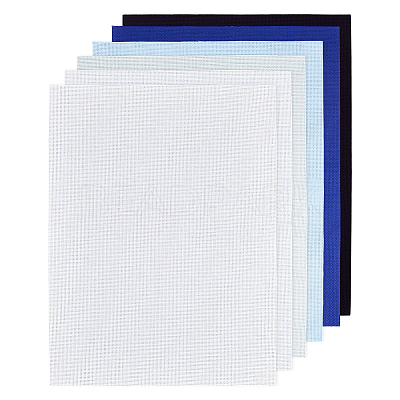 6Pcs 6 Colors Cotton Rectangle Cross-Stitch Fabric AJEW-PH0006-55-1