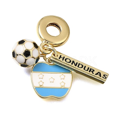 Football Theme Brass & Enamel European Dangle Charms KK-CBA8E93-01E-1