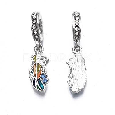 Rack Plating Alloy Enamel European Dangle Charms MPDL-N039-041-1