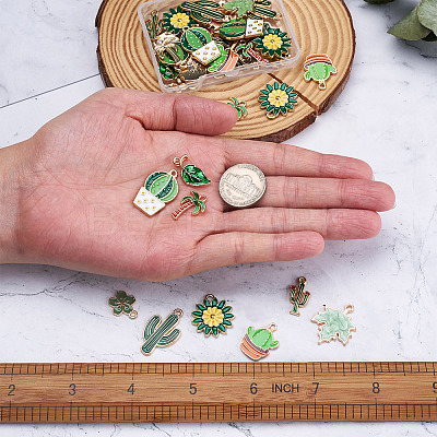 40Pcs 10 Styles Alloy Pendants ENAM-BT0001-10-1