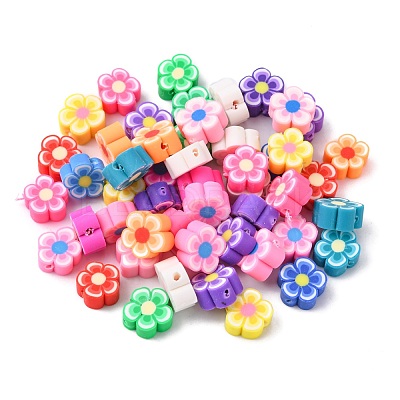 Handmade Polymer Clay Flower Plum Blossom Beads X-CLAY-Q213-10mm-M-1