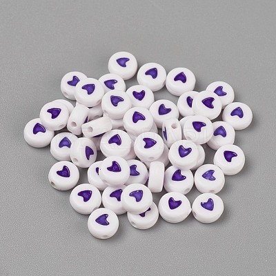 Acrylic Enamel Beads OACR-WH0003-04G-1