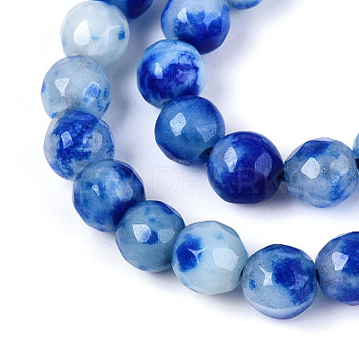 Dyed Natural White Jade Beads Strands G-T139-6mm-60-17-1