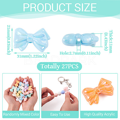 27Pcs Opaque Acrylic Beads OACR-TA0003-71-1