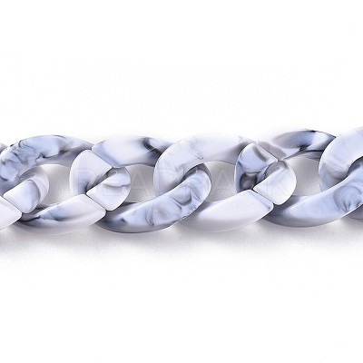 Acrylic Curb Chains X-AJEW-JB00505-05-1