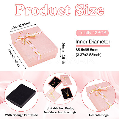 Rectangle Paper Jewelry Set Storage Boxes with Bowknot CON-TAC0014-04C-1