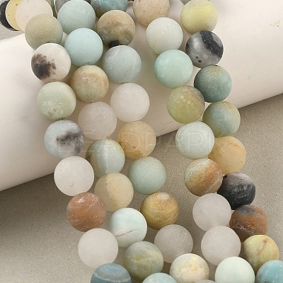 Natural Flower Amazonite Beads Strands G-G692-01F-10mm-1