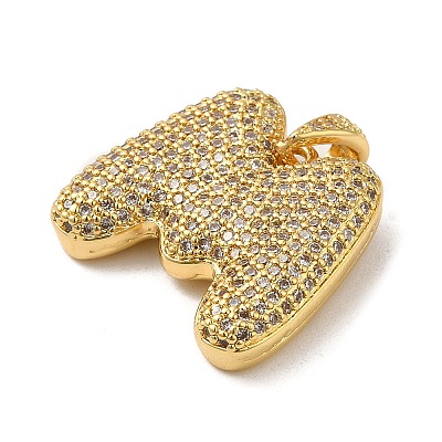 Brass Micro Pave Cubic Zirconia Pendants KK-E061-03G-13-1