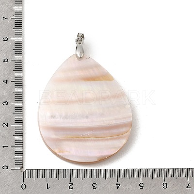 Natural White Shell Mother of Pearl Shell Big Pendants SSHEL-L008-40P-1