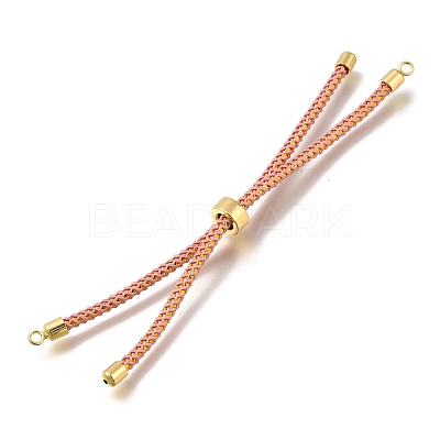 Braided Cotton Cord Slider Bracelet Making MAK-R001-01G-02-1