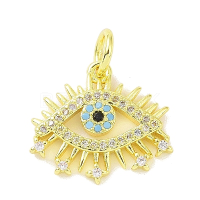 Golden Brass Micro Pave Cubic Zirconia Pendants KK-L209-039G-03-1