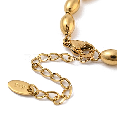 201 Stainless Steel Rugby Beaded Chain Bracelets LS-BJEW-G696-01C-G-1
