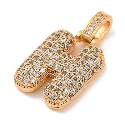Brass Micro Pave Cubic Zirconia Pendants KK-C076-29H-G01-1