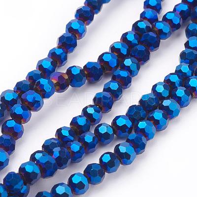 Electroplate Glass Bead Strands EGLA-R042-4mm-01-1