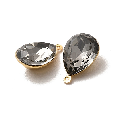 Real 18K Gold Plated Brass with Glass Pendants KK-177-22G-07-1