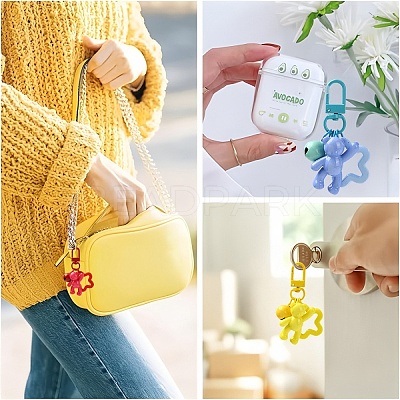 8Pcs 8 Styles Alloy & Acrylic Pendant Decorations HJEW-YW00534-1