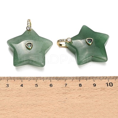 Natural Green Aventurine Pendants G-Z157-01G-A01-1