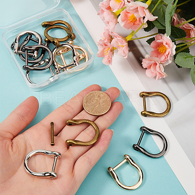 16pcs 4 Colors Alloy D-Ring Anchor Shackle Clasps FIND-GF0006-71-1