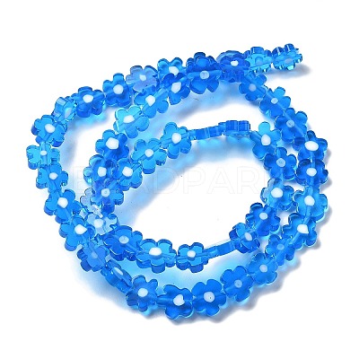 Handmade Millefiori Lampwork Beads Strands LAMP-F035-09R-1