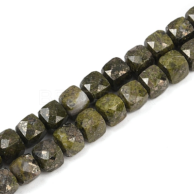 Natural Epidote with Pyrite Beads Strands G-H078-C41-6mm-1