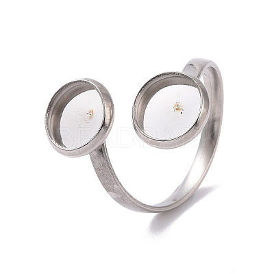 Non-Tarnish 201 Stainless Steel Open Cuff Ring Findings STAS-E124-01P-1