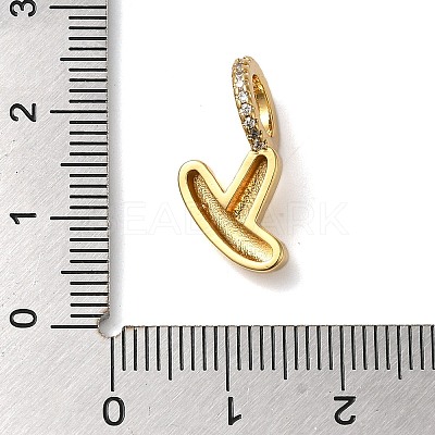Brass Micro Pave Cubic Zirconia Pendants KK-K345-13Y-G-1