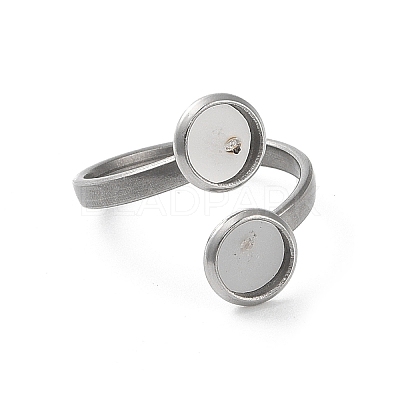 Non-Tarnish 304 Stainless Steel Open Cuff Ring Findings LS-X-STAS-E124-05A-P-1