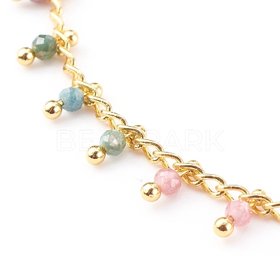 Natural Multicolor Tourmaline Pendant Necklaces NJEW-JN03340-1