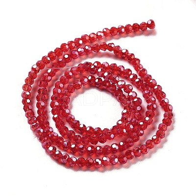 Electroplate Transparent Glass Beads Strands EGLA-A035-T3mm-A01-1