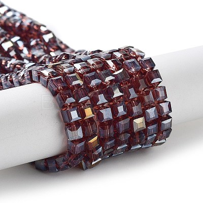 Electroplate Glass Beads Strands EGLA-R030-4x4mm-09-1
