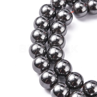 Magnetic Synthetic Hematite Beads Strands X-G-Q893-12mm-1