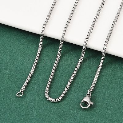 Tarnish Resistant 304 Stainless Steel Venetian Chain Necklace Making STAS-A028-N032P-1