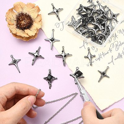32Pcs 8 Styles Alloy Pendants FIND-CJ0006-01-1