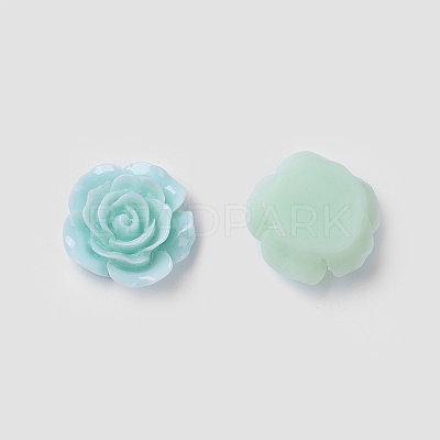 Mixed Color Flat Back Flower Resin Cabochons X-RESI-I011-M-1