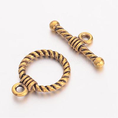 Tibetan Style Alloy Toggle Clasps TIBE-EA9138Y-AG-FF-1