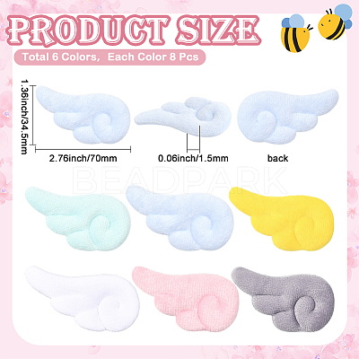 48Pcs 6 Colors Cloth Ornament Accessories DIY-SC0032-26-1