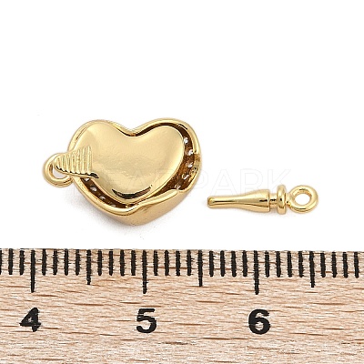Brass Micro Pave Clear Cubic Zirconia Box Clasps KK-P291-45G-1