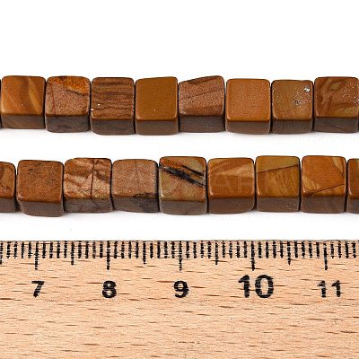 Natural Wood Lace Stone Wooden Jasper Beads Strands G-T139-6x6-03B-1