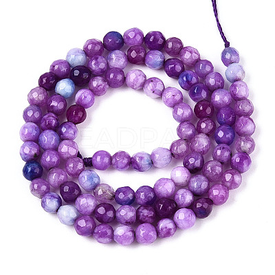 Dyed Natural White Jade Beads Strands X-G-T139-4mm-60-11-1