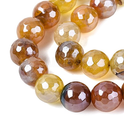 Electroplate Natural Agate Beads Strands G-T131-54M-1