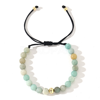 Natural Aquamarine Round Beads Braided Bead Bracelets LS-ZJ4066-2-1