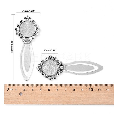 Tibetan Style Bookmark Cabochon Settings X-TIBE-S157-AS-NR-1