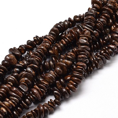Natural Bronzite Chip Beads Strands G-E271-127-1